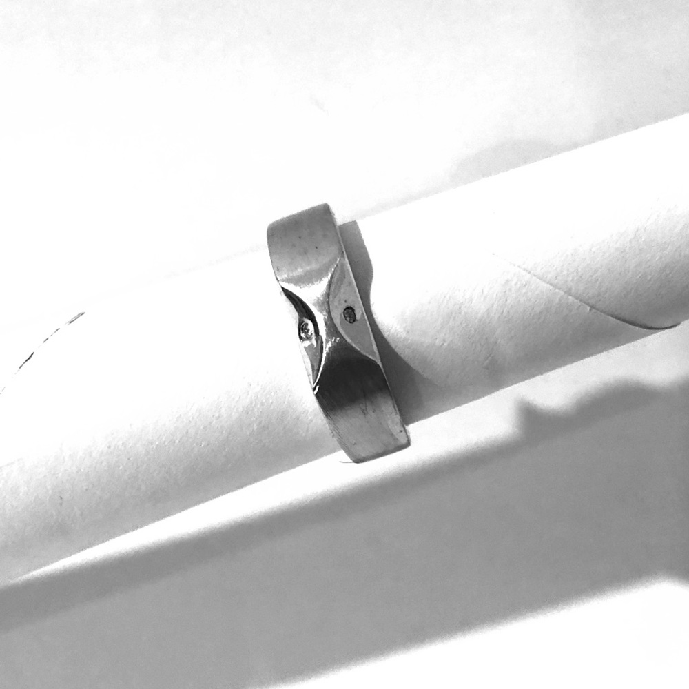 Ring Sterling Silver with two Canadian Diamonds